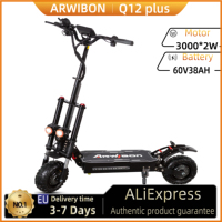 ARWIBON Q12 Plus Electric Scooter For Adult 3000W*2 Motor 60V 38AH E-Scooter 11 Inch Vacuum Off-Road Tires Off-Road Escooter