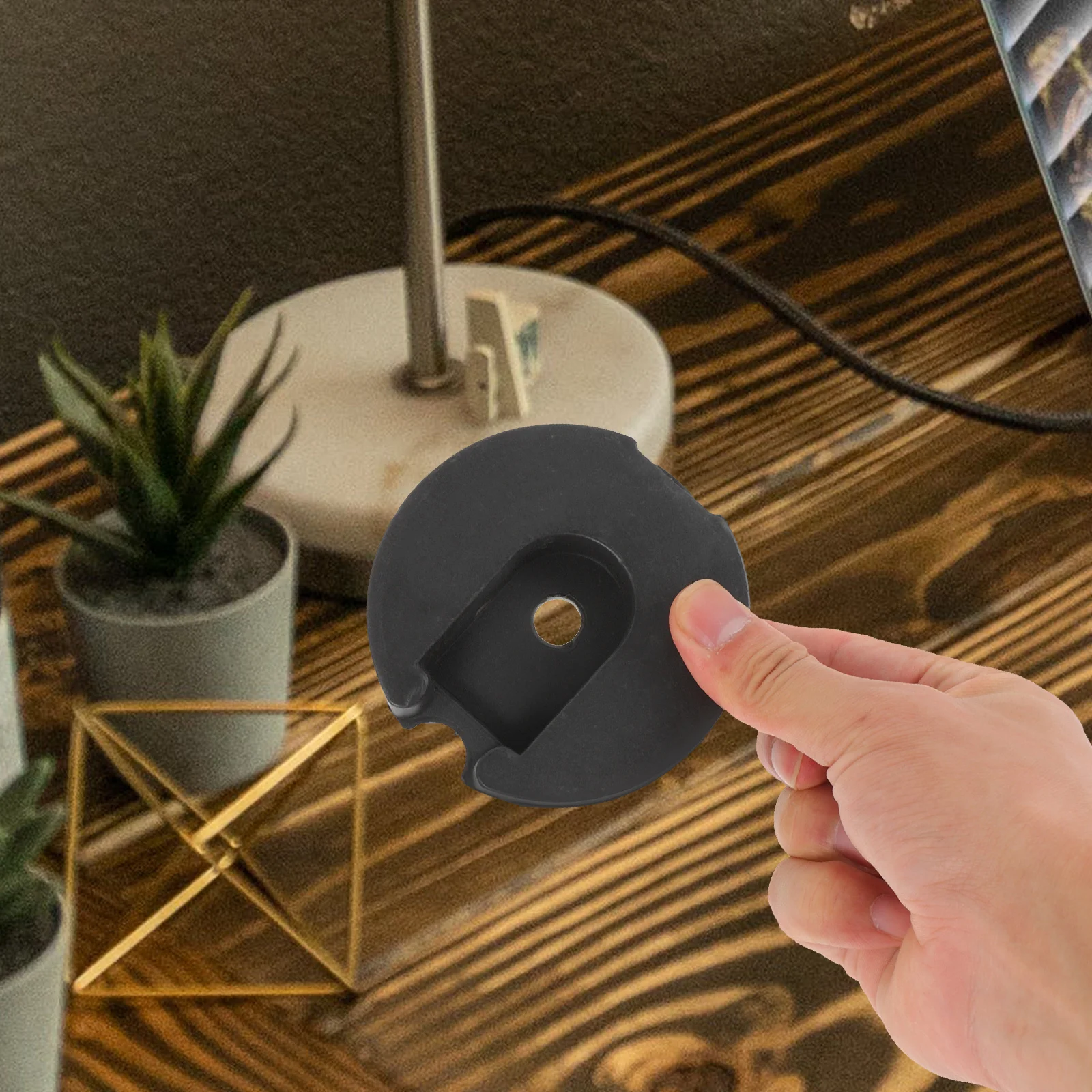 

Iron Material Desk Lamp Base Weighted Round Floor Lamp Loader Stand Fine Workmanship Nightstand Accessory