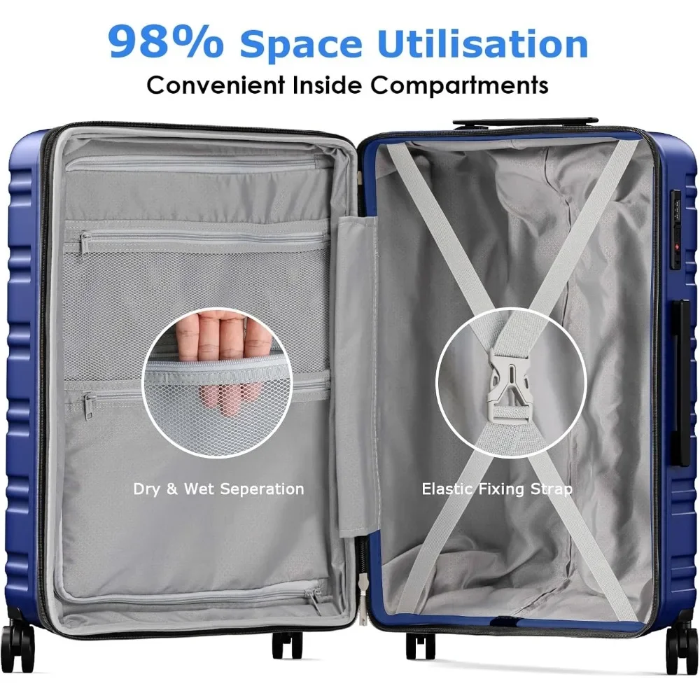 Luggage Sets 3 Piece Hardside Expandable Suitcase Set with Spinner Wheels Durable Lightweight Luggage Explosion-Proof Zipper