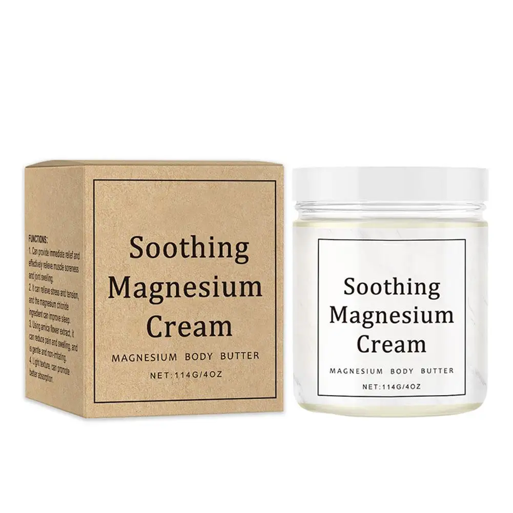 Soothing Magnesium Cream For Neuropathy, Magnesium Body Butter Deeply Moisturizes Skin, Soft Smooth Magnesium Body Cream S4U4