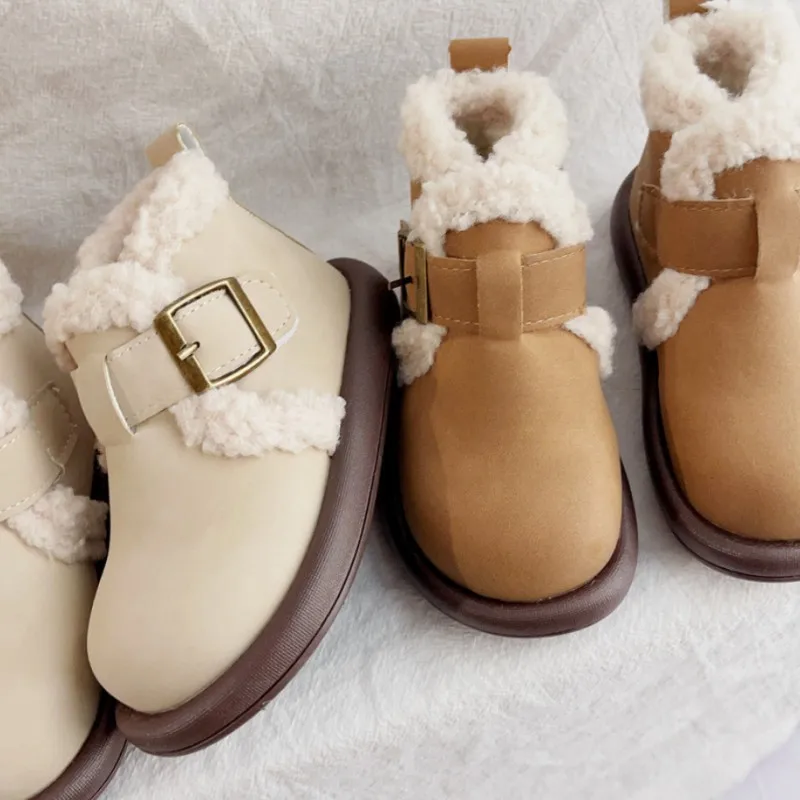 أحذية قطنية للفتيات شتاء 2025 جديدة مع إضافة أحذية مخملية كلاسيكية للأولاد أحذية قصيرة غير رسمية دافئة للأطفال أحذية الثلوج مقاس 22-33 #6