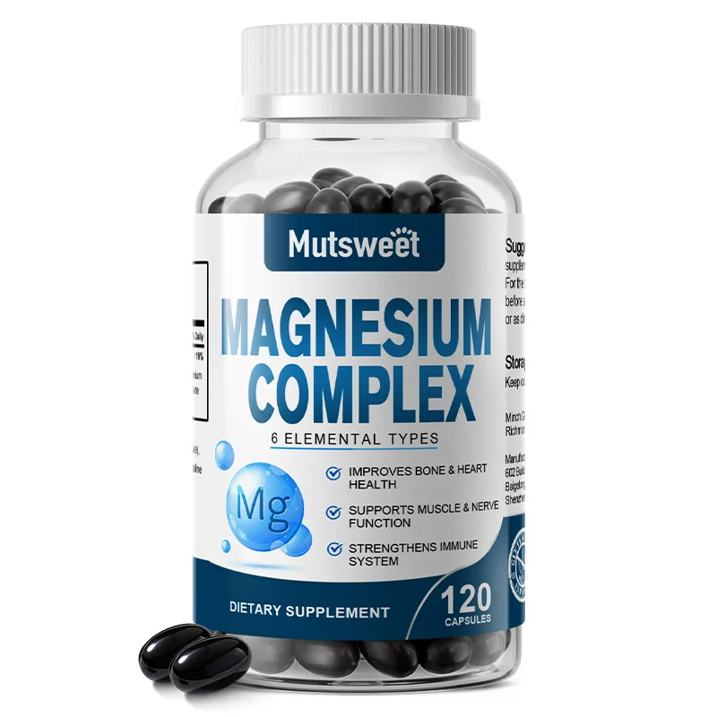 

MUTSWEET Premium Magnesium Complex - Max Absorption Magnesium Supplement for Sleep, Leg Cramps, Muscle Relaxation - 120 Caps