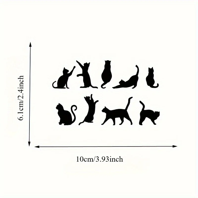 1Pc Multiple Cats Silhouette Vinyl Decal, Funny Pet Sticker for Car, Bicycle, E-bike and Laptop Decor
