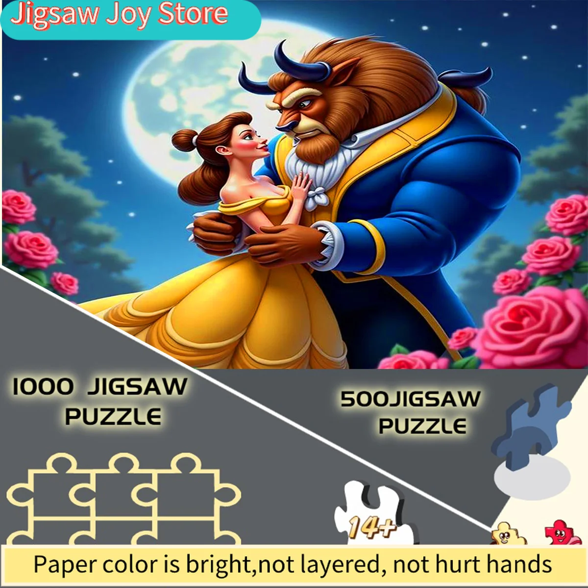 

Disney/Disney , DIY Puzzle, Paper Puzzle, Adult Puzzle, Beauty and Beast Moonlight Romantic Dance Suitable for Home Leisure Pu