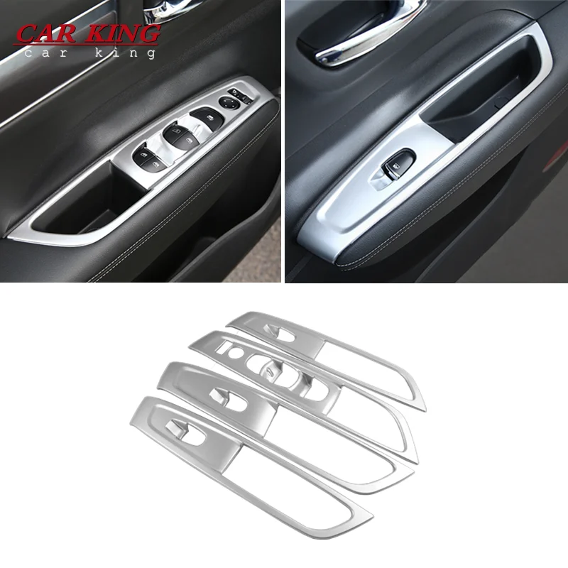 

ABS Matte Interior Car decor Styling Door Window Glass lifting switch sticker Cover Accessories for Renault Koleos 2017 2018 LHD