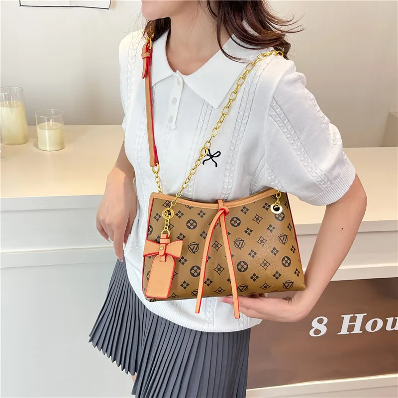 

2025 new designs fashion women shoulder bags PU solid patchwork print lady crossbody bag party outfit casual girls tote