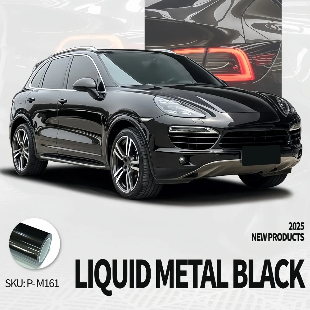 

High-Gloss Liquid Metallic Black Color PPF Car Wrap Vinyl Anti-Scratch Self-Healing TPU Paint Protection Film TPU Color PPF