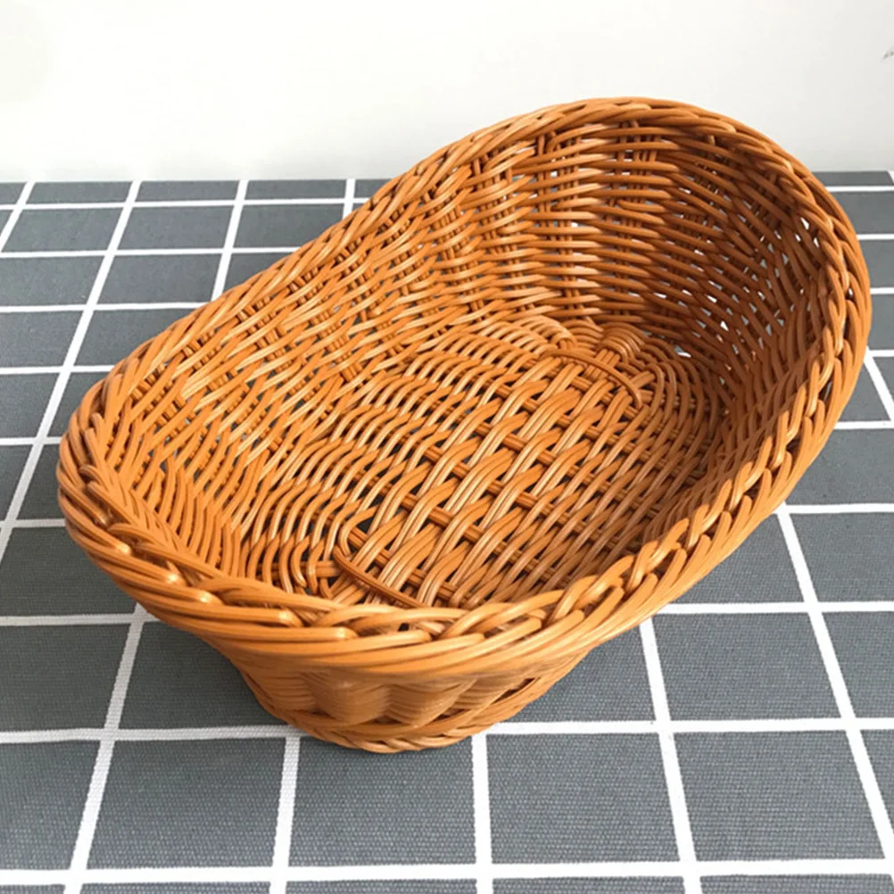 

1pc Mini Basket Desktop Decorative Handmade Weaving Storage Organizer For Home School Nursery Diy Easter Decoration Props