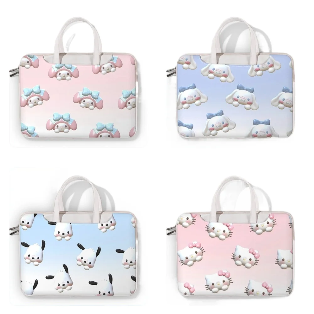 Sanrio Kawaii Cinnamoroll Hello Kitty Stitch Laptop Bag Women's 13.3 Inch Cute 15.6 Laptop Bag 14 Inch Cartoon Protective Case