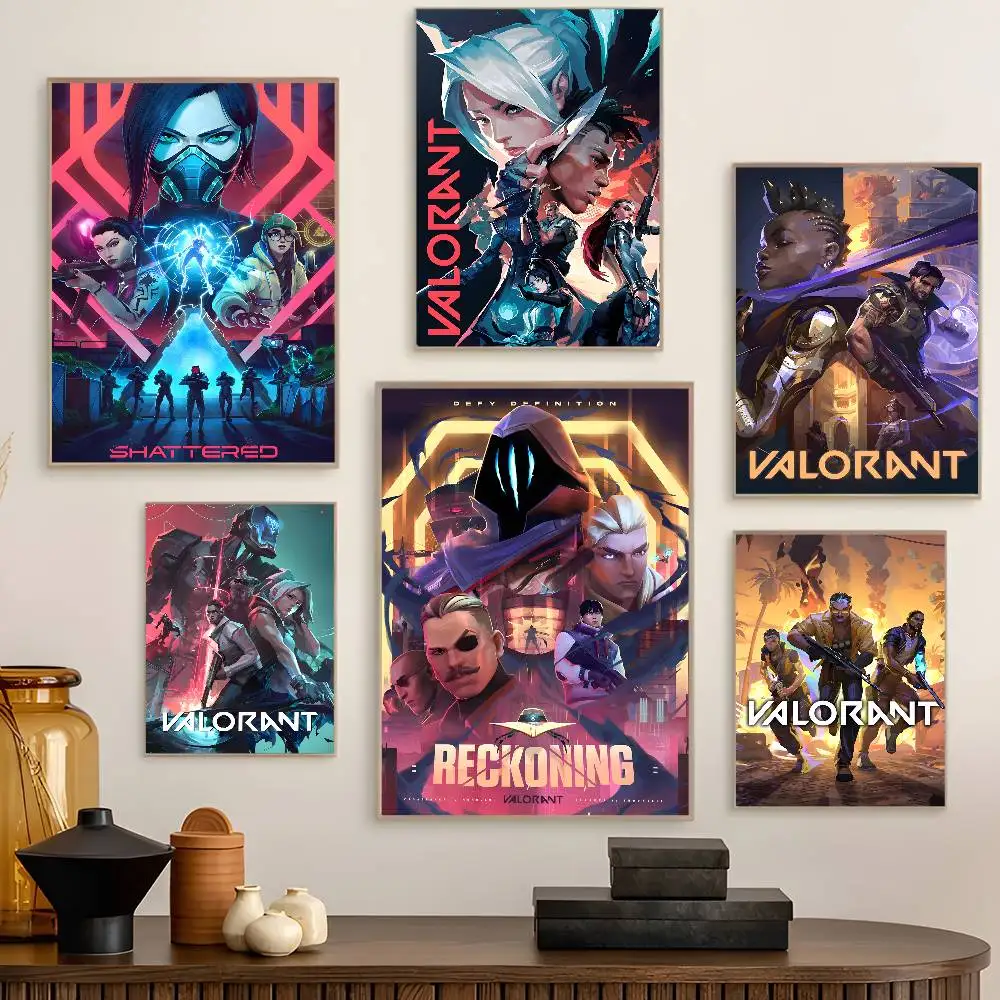 Valorant game DIY Sticky Poster Whitepaper Prints Posters Artwork Vintage Decorative Painting