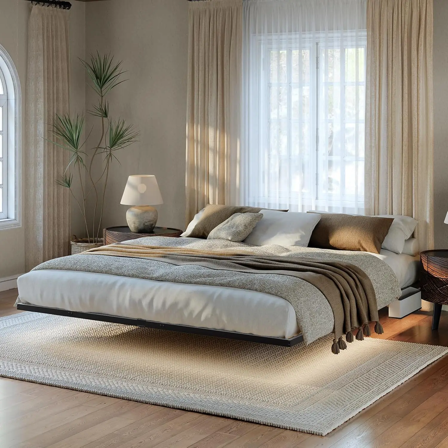 Queen Floating Bed …