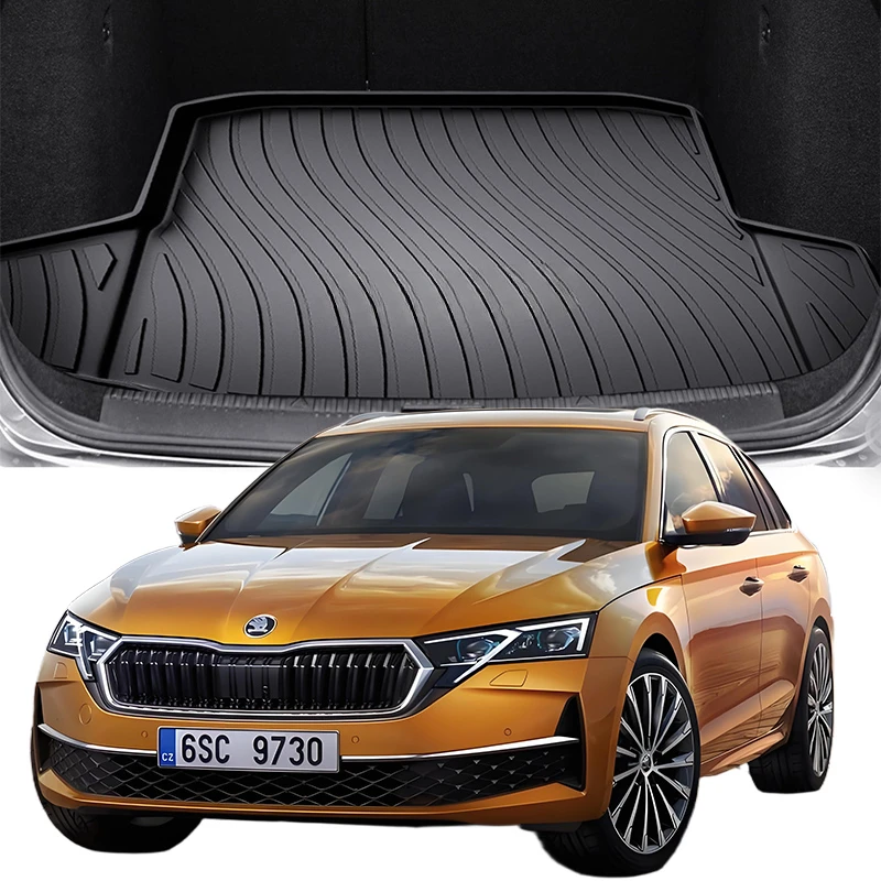 Upgrade TPE Car Rear Trunk Mats Storage Pads Cargo Tray Dustproof Waterproof Protecion Cushion For SKODA Octavia 2007-2024