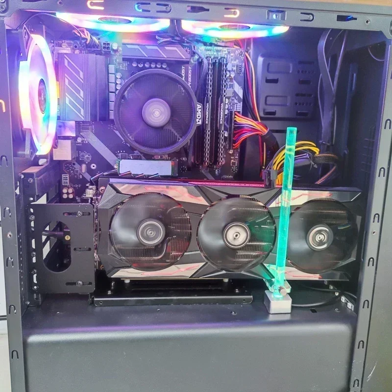 Новый комплект вертикальных монтажных кронштейнов для видеокарты Riser PCI-E x16 ATX, держатель графического процессора + GEN4 PCIE 4.0/3.0 16X удлинительный кабель Riser 200 мм