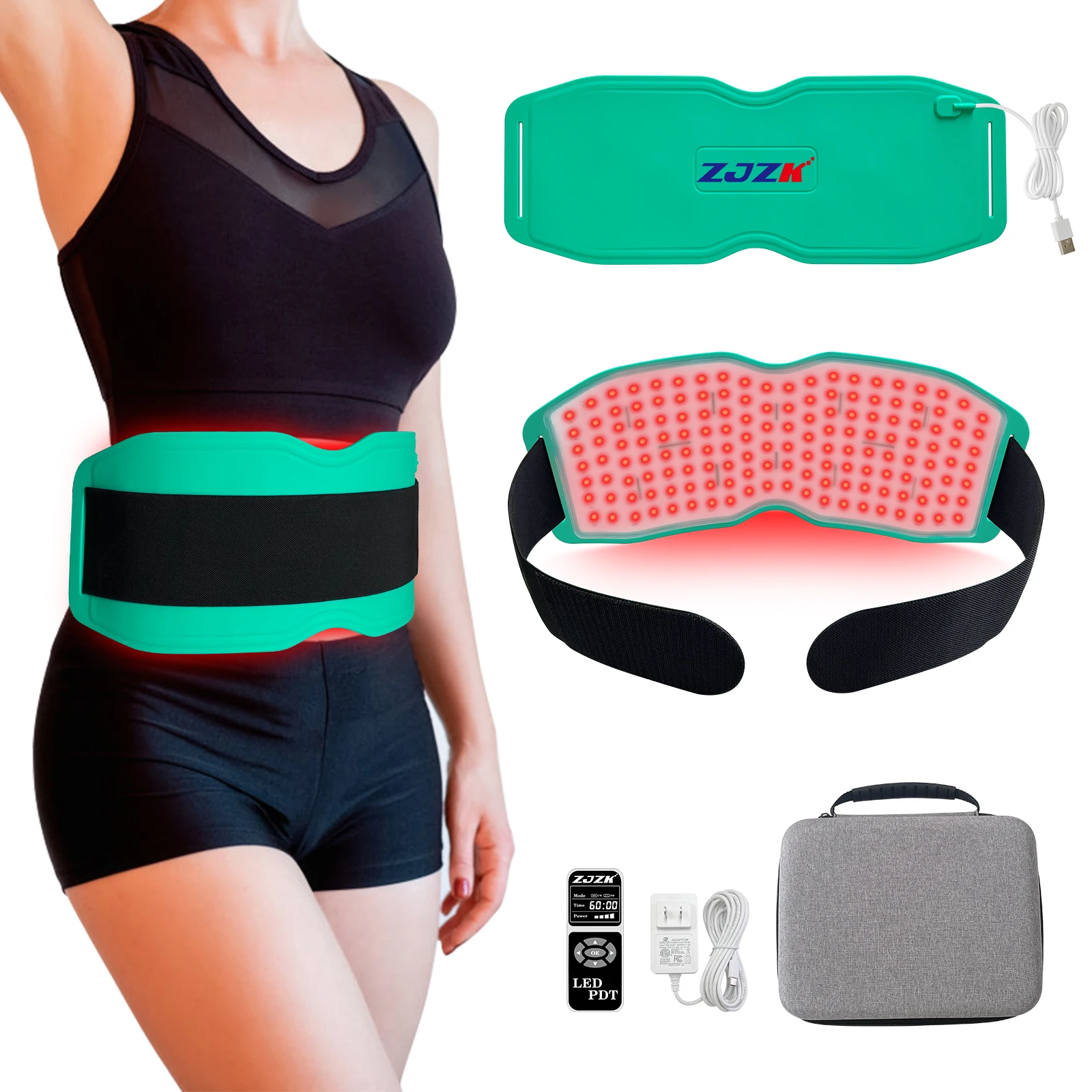 

ZJZK 940nm 660nm 850nm Red Near-infrared Therapy Pad Body Heating Massage for Pain Relief Muscle Relax Wound Heal Fat Burning