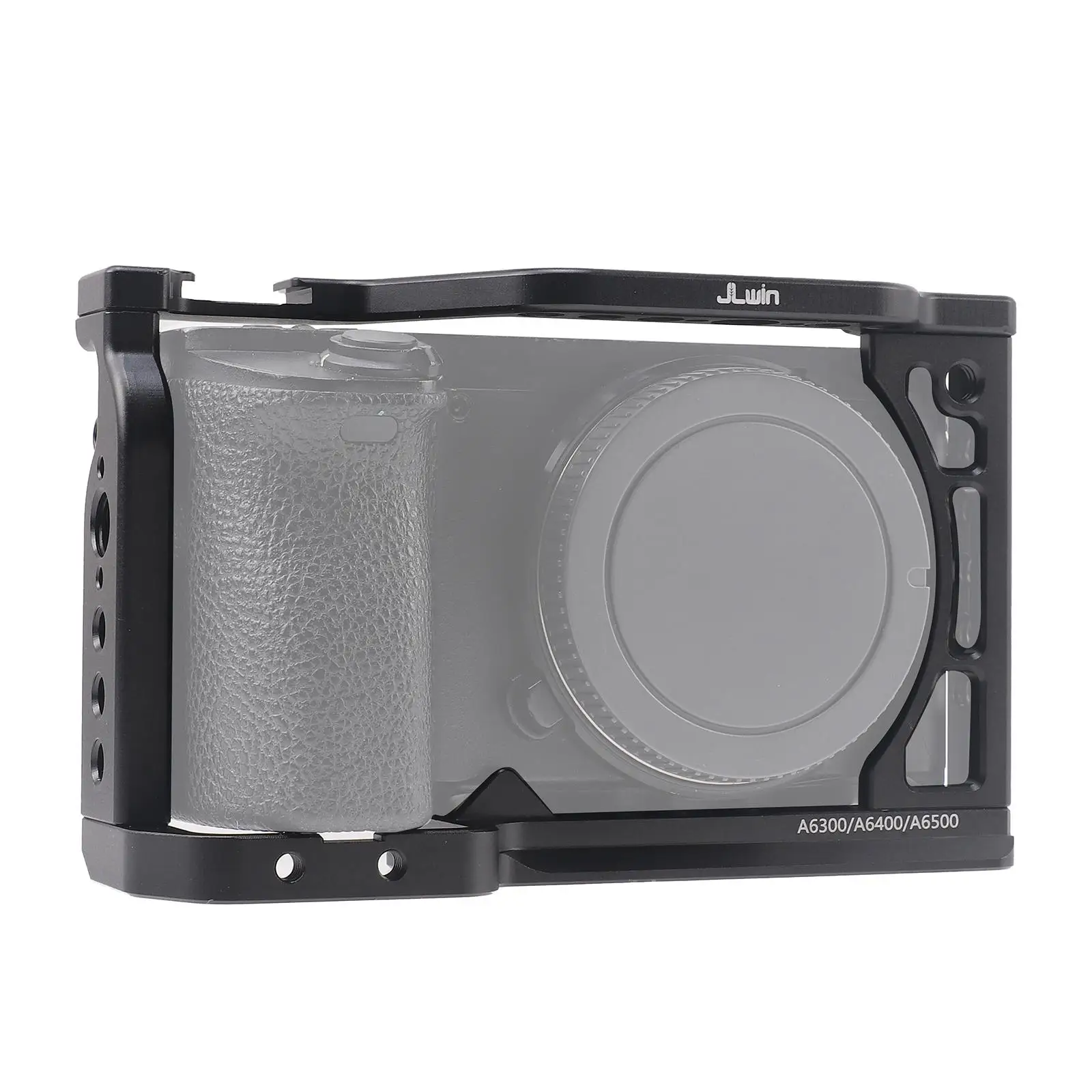 Aluminum Alloy Camera Cage with 1/4 3/8 Lightweight Built in Cold Shoe Protector Frame Case for A6500 A6400 A6000 Camera