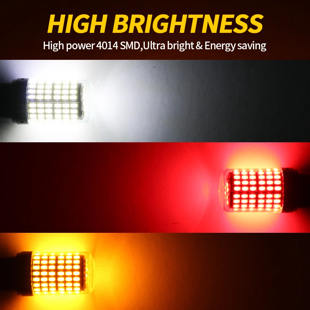 Oprah 2pcs High Power Car LED Light 1156 PY21W 1157 BAY15D P21/5W 7440 7443 W21/5W Bulb 4014SMD Canbus Turn Signal Lamp Assembly