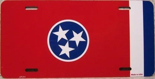 Aluminum License Plate US State Tennessee Flag NEW flat Aluminum