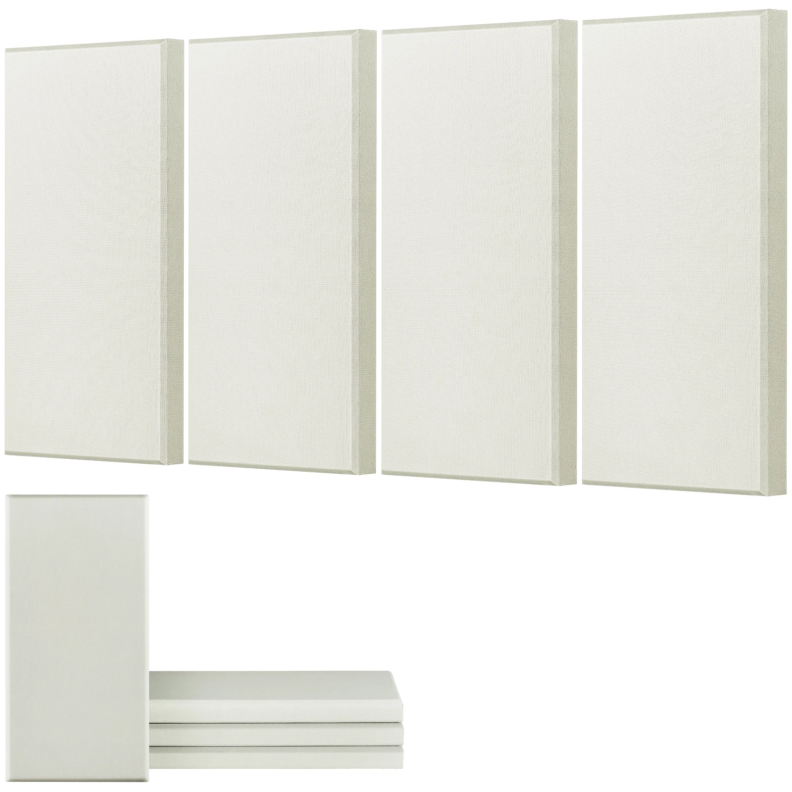 VEVOR 4 PCS Acoustic Panels Fiberglass Sound Absorbing Panels Self-adhesive Soundproof Wall Boards for Studios Office Home Beige