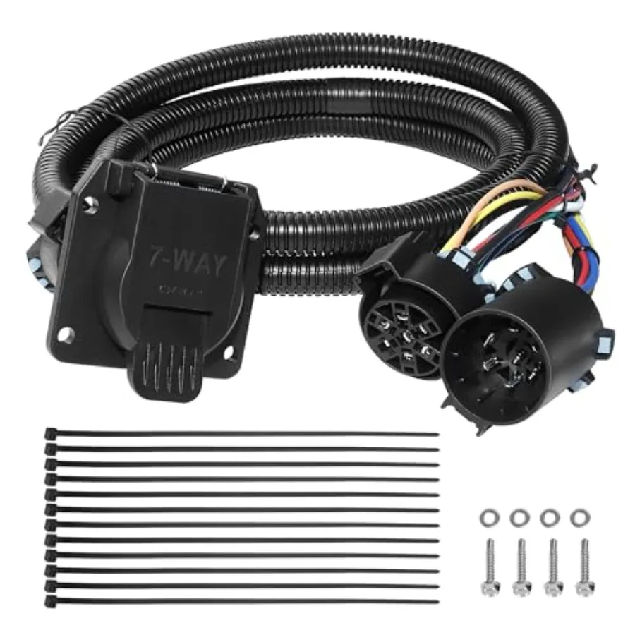 

Truck Bed 7 Pin Trailer Wiring Extension 7.5 Foot Compatibel with ChevyDodge Ford GMC Nissan Toyota Ram Universal Extension Har