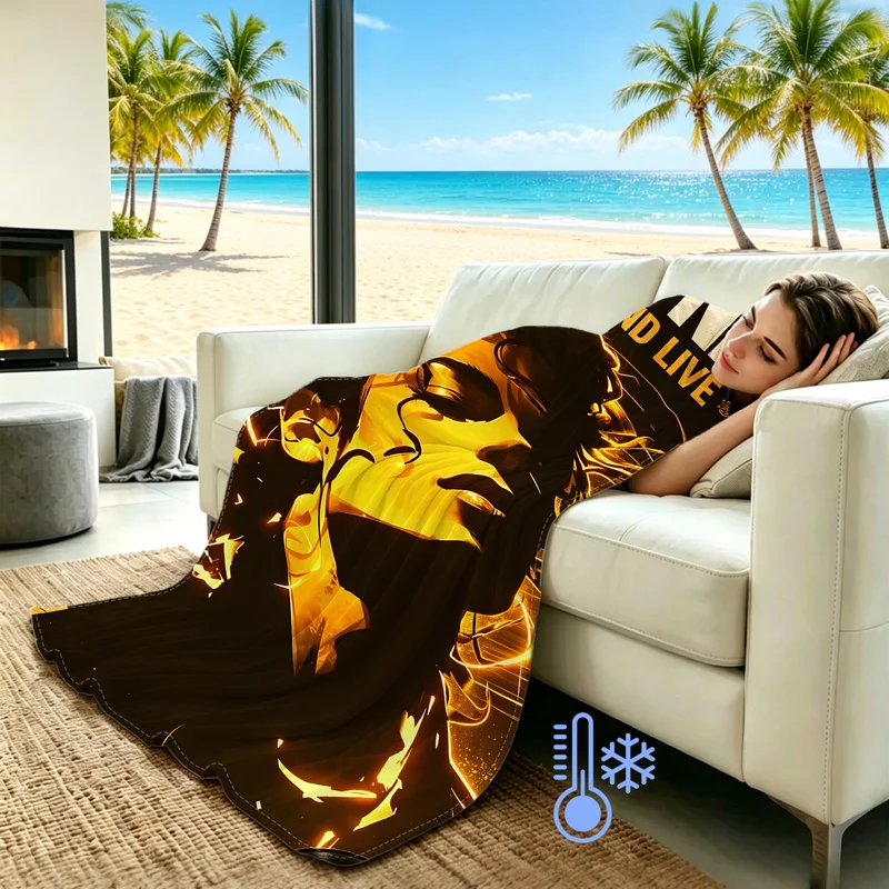 Pop Icon Michael Jackson Cooling Blanket Retro King Of Pop Stage Print Air Condition Blankets Fashion Sofa Bed Legend Decor Gift