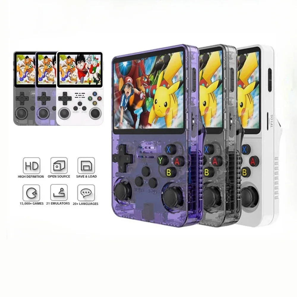 New R36s open-source handheld game console, portable retro arcade game, nostalgic 3D dual system handheld device