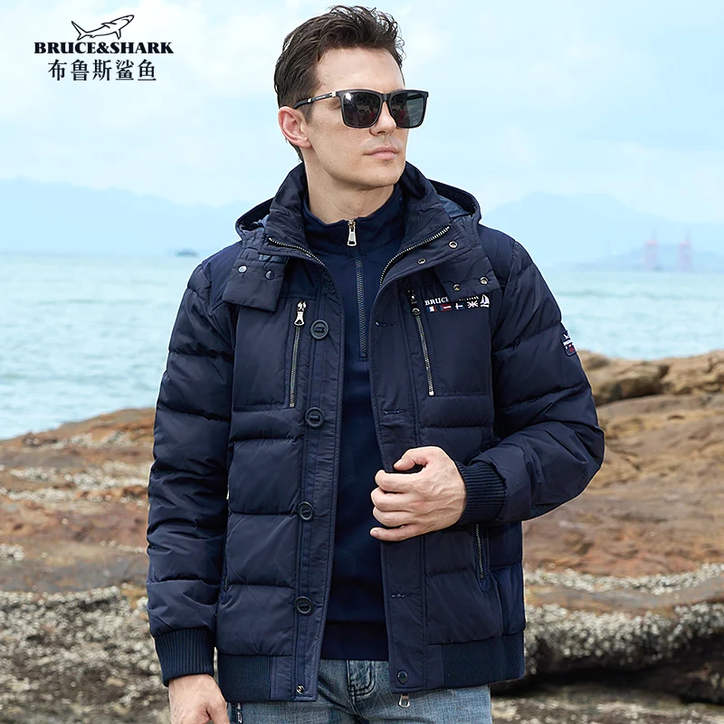 2023 Men\'s Down Feather Jacket 70% Gray Duck Feather Luxury Brand Waterproof Casual Men\'s Thick Coat Hooded Thermal Big Size 3XL