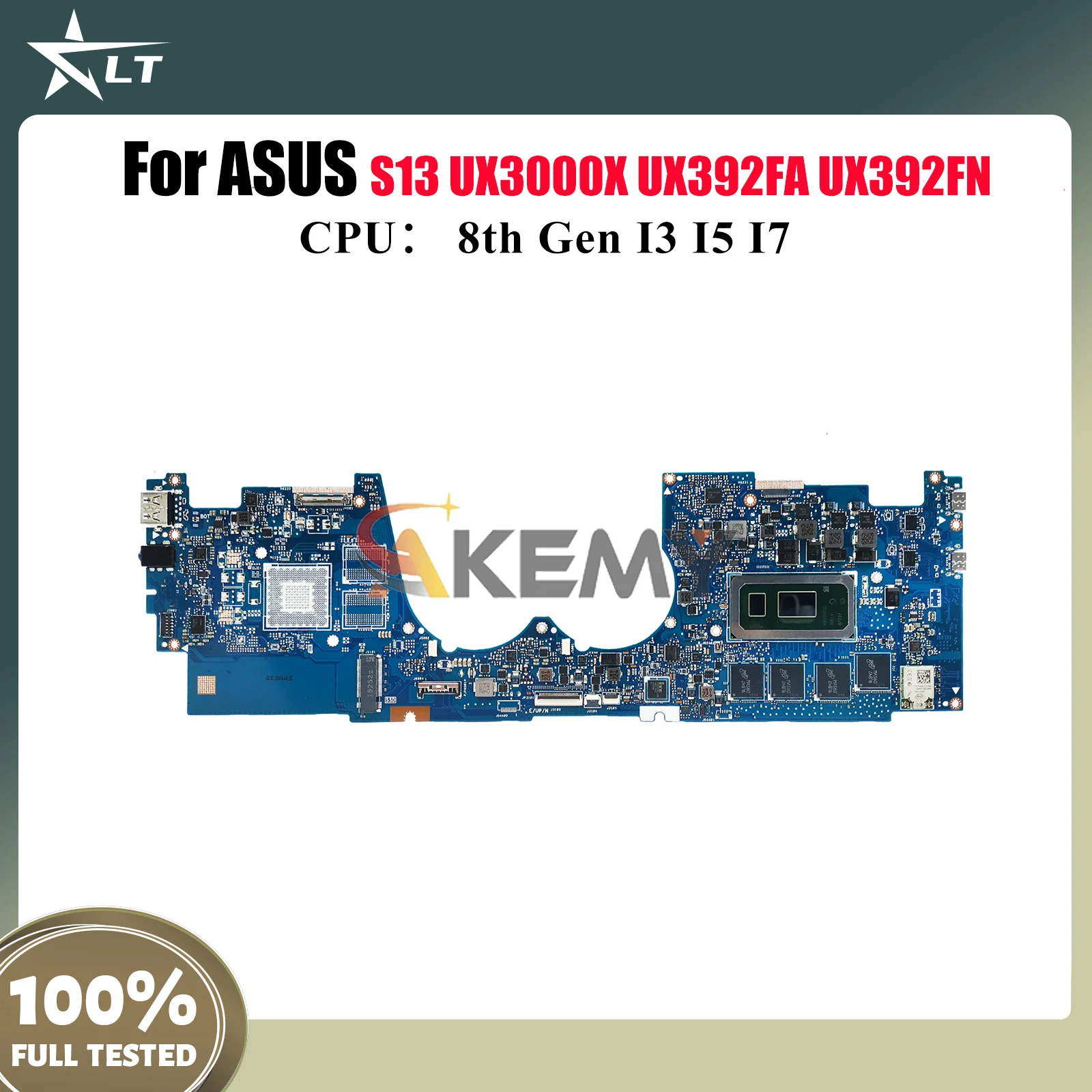 

UX392FA Laptop Motherboard For ASUS ZenBook UX3000X UX392F S13 UX392FN UX392FA Mainboard W/ I3 I5 I7 CPU 100% tests OK fast ship