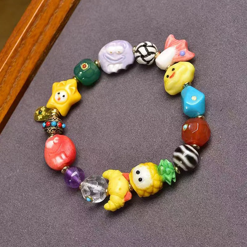 

Duobao Genfu Single-Wrap Bracelet XINGX Pineapple Cloud Painted Accessories Bracelet