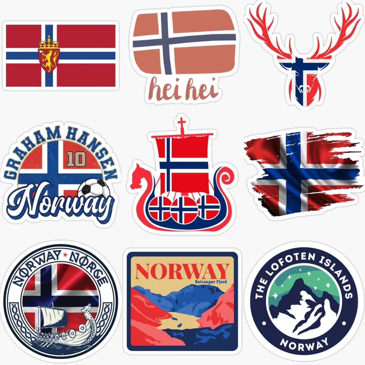 Norway Flag Map Creative Personalized PVC Car Stickers for Car Bicycle Truck Helmet Window Wall Table Decoration Accessorie