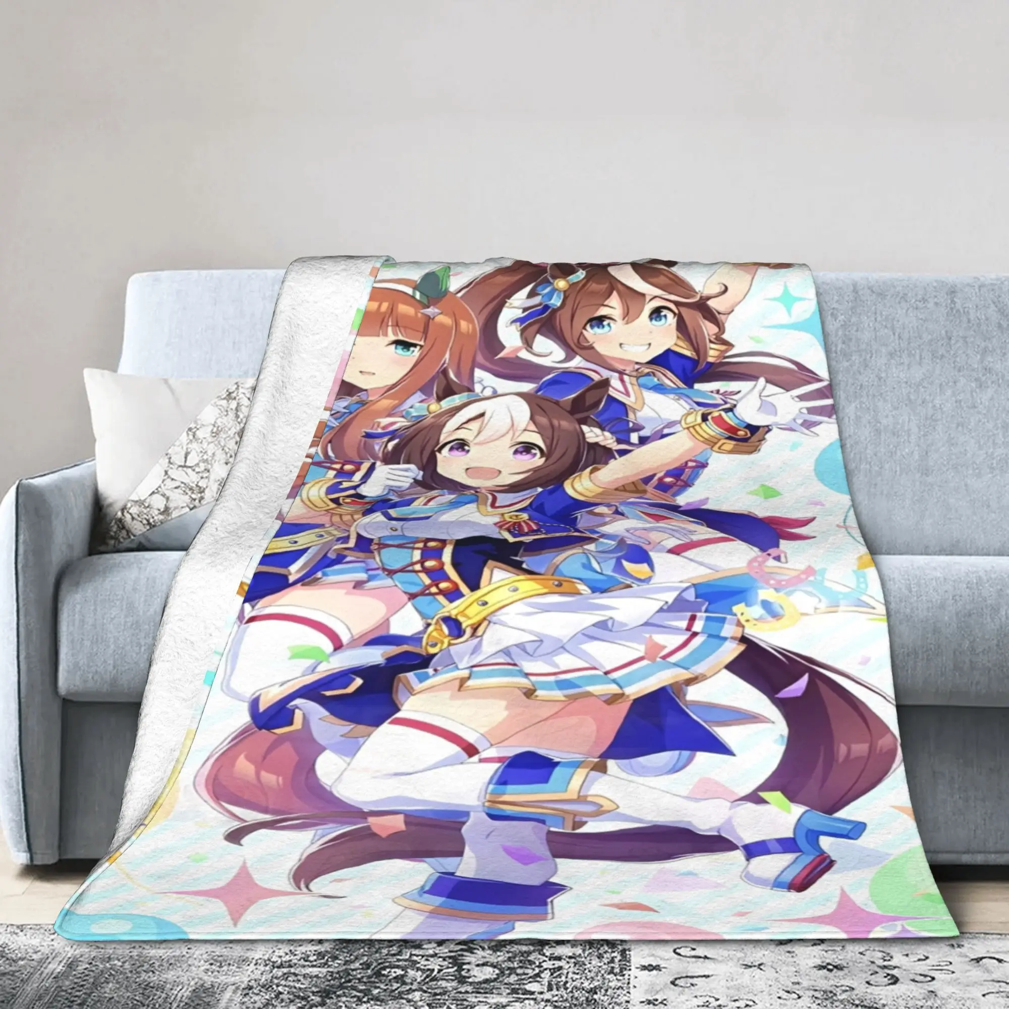 

Y2K Uma Musume anime cartoon Blanket Super Soft Fleece Relax Throw Blanket Machine Washable