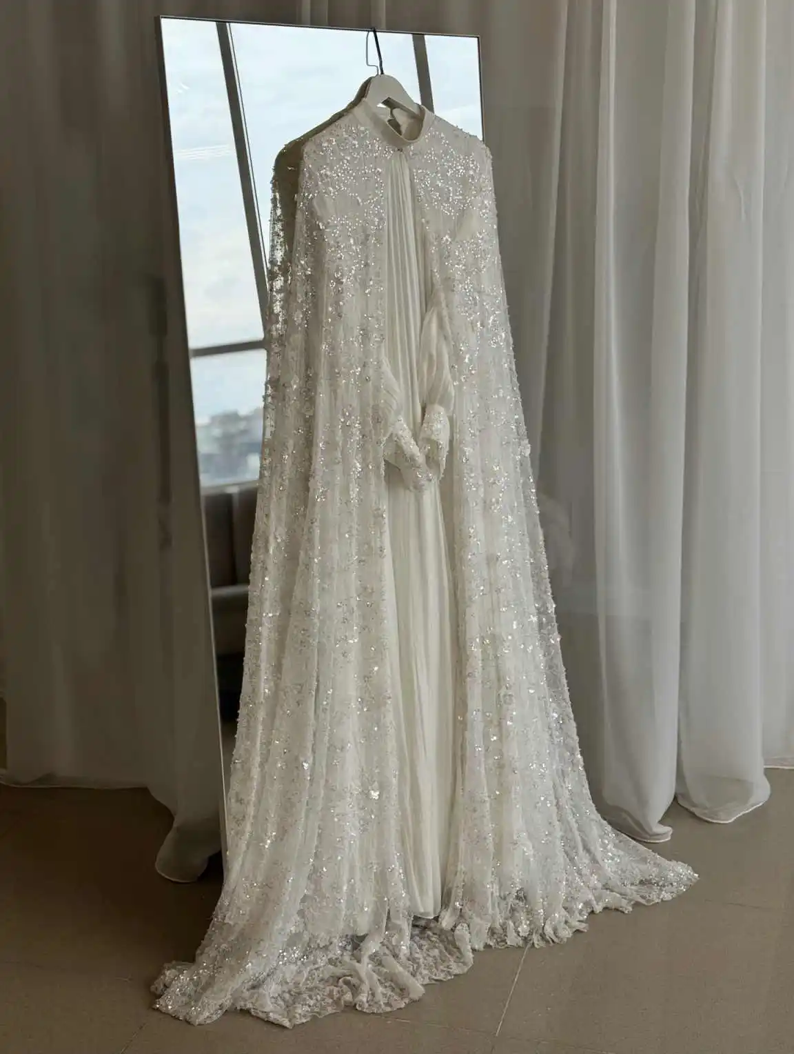 New Bridal Veils Women One-Layer Embroidery Lace Sequined Princess Occasion Dress robes de soirée Customized