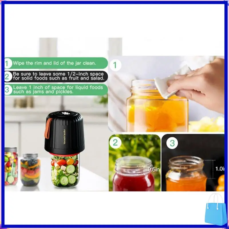 

Customer Favorite Mason Jar Vacuum Sealer, Electric Mason Jar Vacuum Sealer Kit With Wide & Regular Mouth Mason Lids