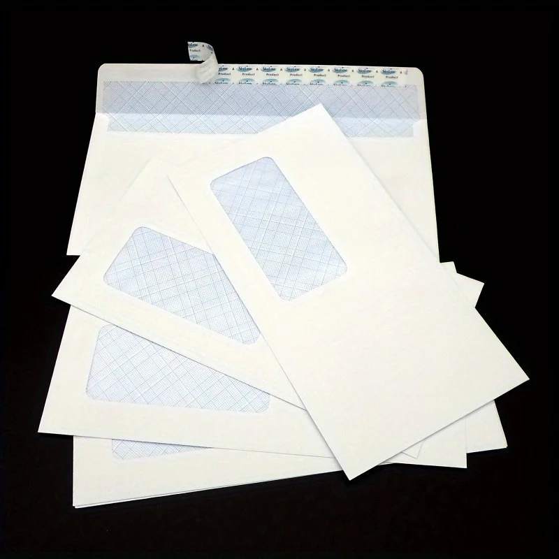 Fotografia 6: 50 Envelopes de Convite 8.86x4.53 Polegadas, Envelopes Brancos Autocolantes com Janela e Estilos Simples para Casamento e Festas