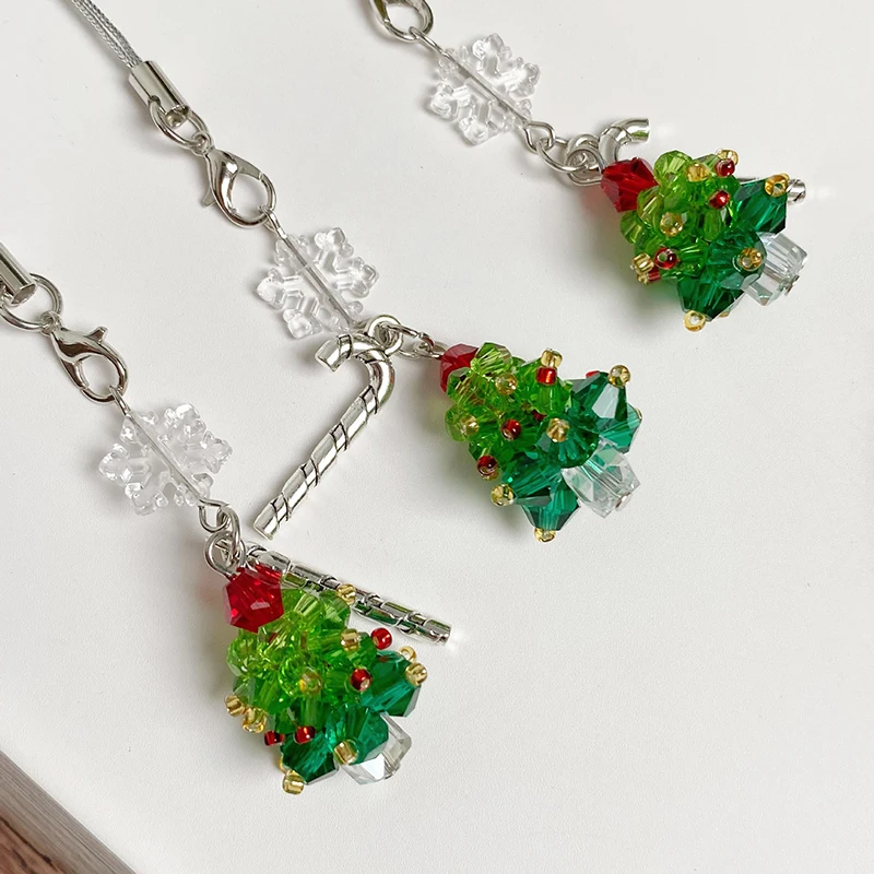 

Y2K модный брелок в виде рождественской елки, милый брелок со звездой и кисточкой, подвеска в стиле Ins, эстетический ремешок для телефона, сумка, подвески, рождественский подарок