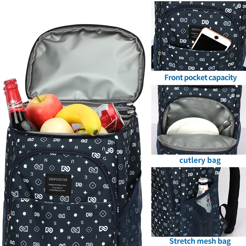 DENUONISS-mochila refrigeradora personalizada para exteriores, bolsa térmica para cerveza, a prueba de fugas, 24 latas, 100%