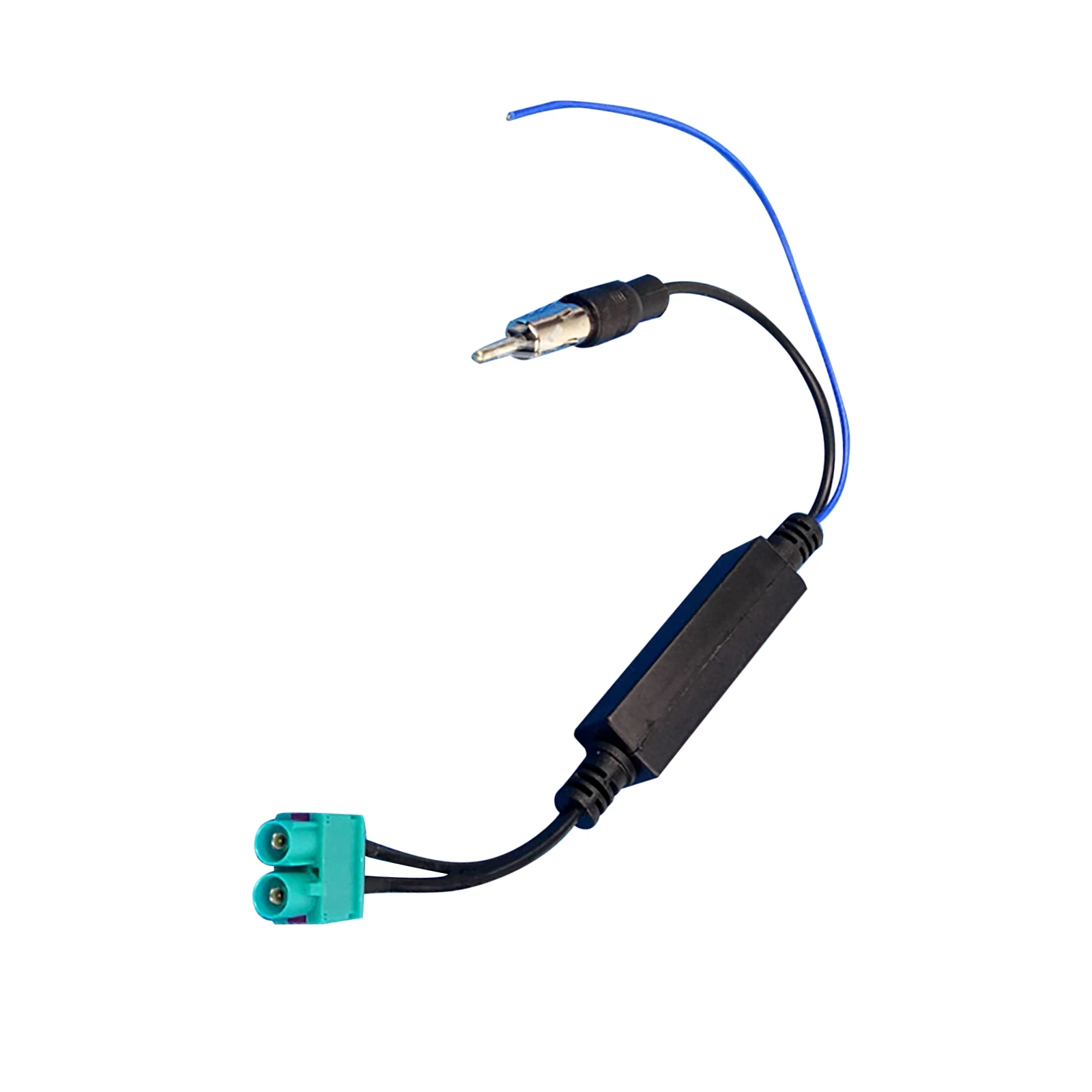 Adaptador de Antena de Rádio Automotivo 2x Conector RF FAKRA com Amplificador para Volkswagen - Acessório Veicular para Conversão de Antena de Rádio Dupla
