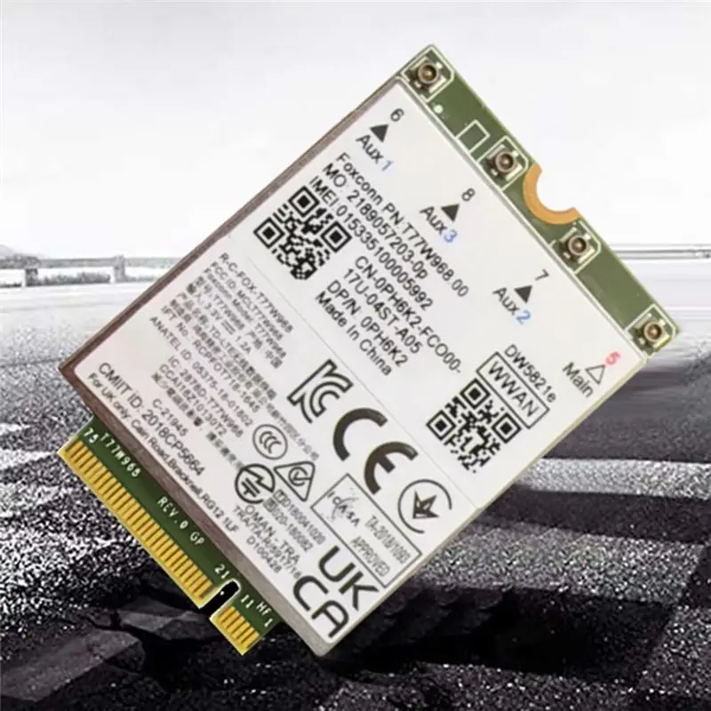 T77W968 DW5821E X20 4G LTE Module Cat16 Gigabit 4G Wireless Card For Dell Latitude 5420 5424 7424 7400 Laptop+4Xantennas