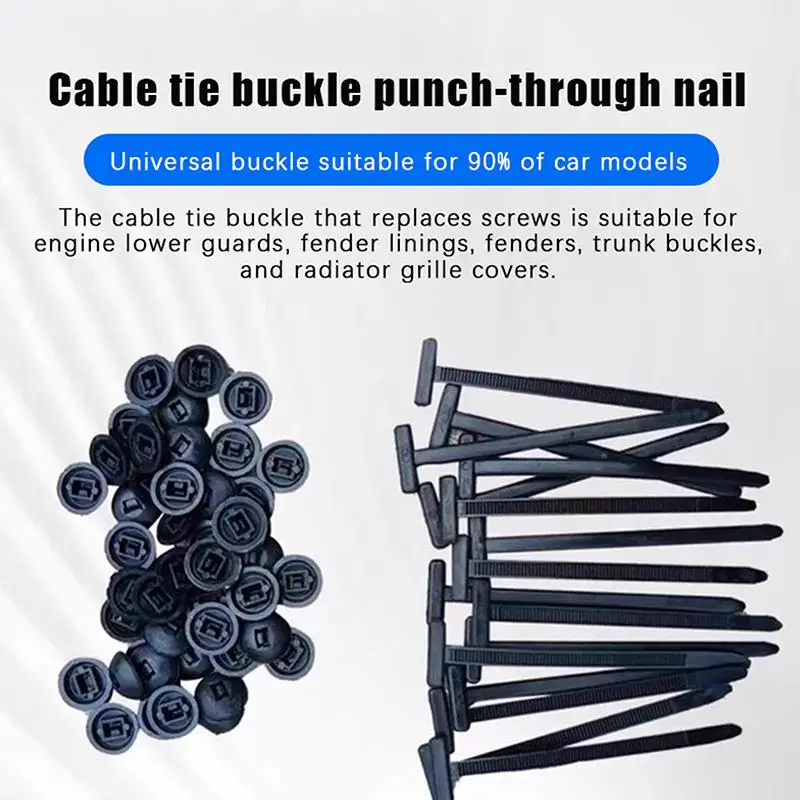 texture100pcs Nylon Universal Cable Tie Buckle Pin Button Wire Straps Secure Fastening For Outdoor Lighting Setup