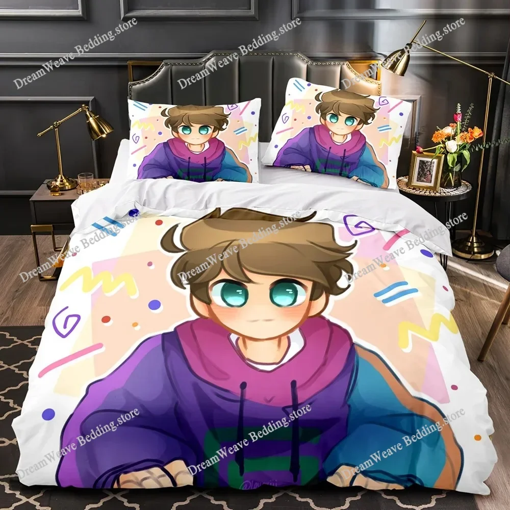 New GeorgeNotFound Merch Ranboo Dream Bedding Set Boys Girls Twin Queen Size Duvet Cover Pillowcase Bed Kids Adult HomeTextiles7