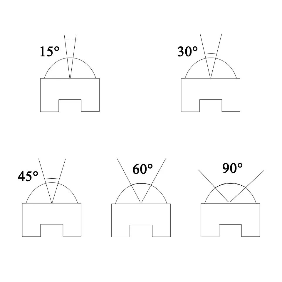  10Pcs 1W 3W 5W LED Diameter 13mm With Integrated 15° 45° 60° 90° 120° Focusing Lenses Free Holder Convex Reflector Collimator