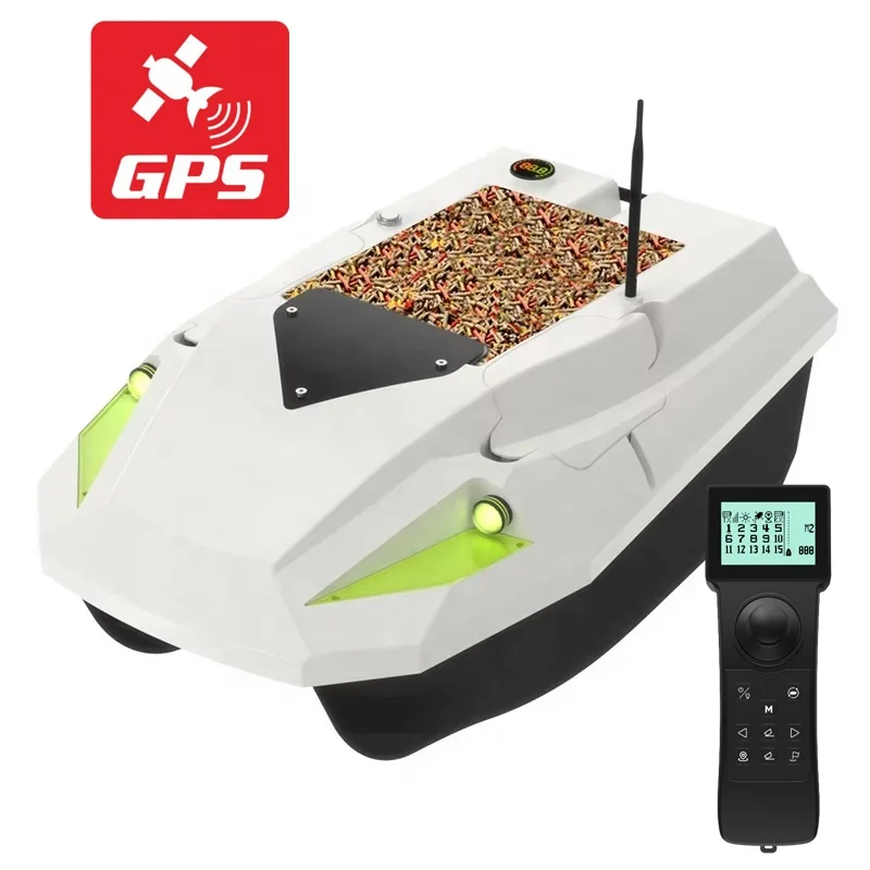 

Лодка с приманкой 12 В, радиоуправляемая для рыбалки, приманка с GPS, 100 точками позиционирования, емкость 2 кг, двойной, 15600 мАч, дальность действия 500 м, светодиодные ночные огни RTR