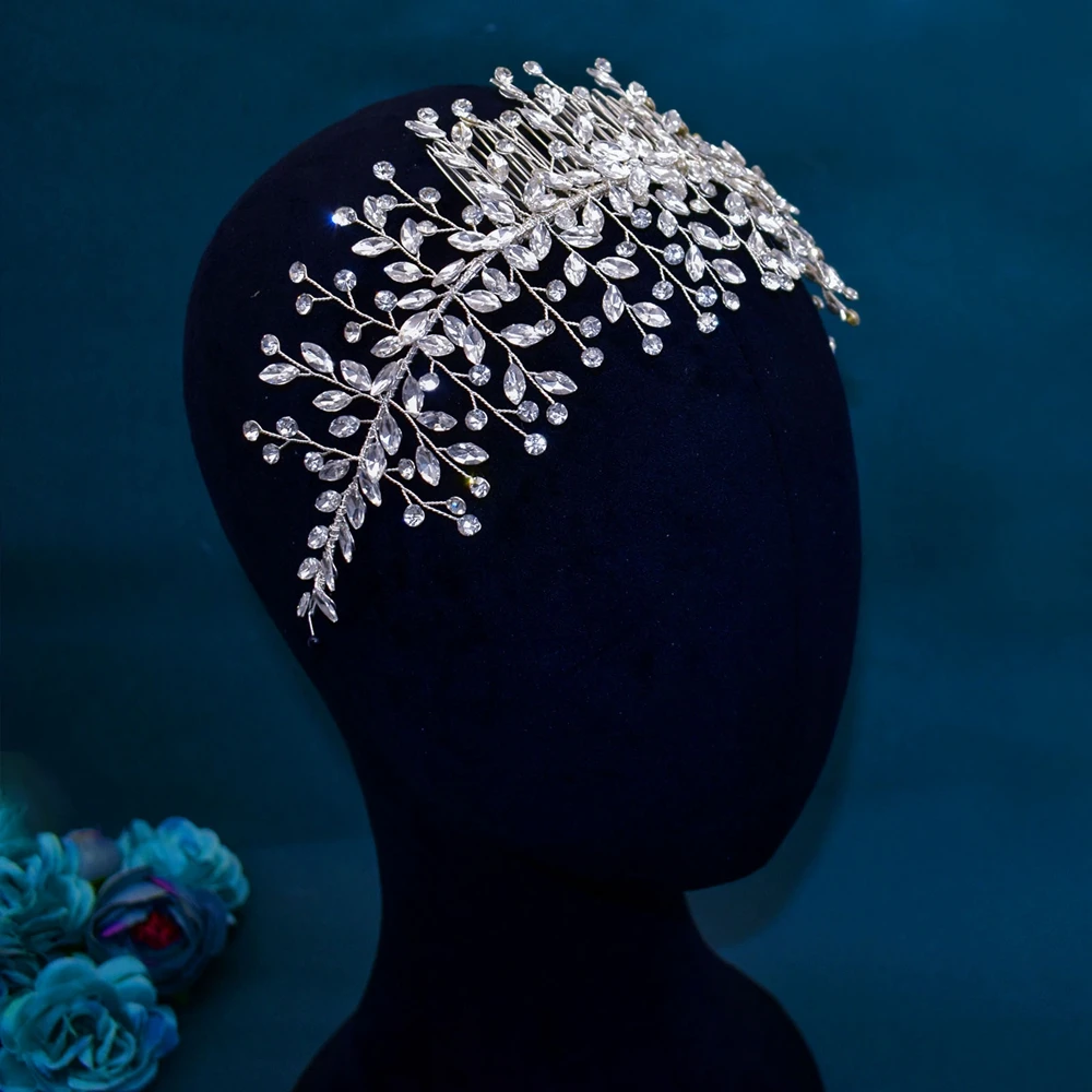 

A455 Rhinestone Wedding Hair Combs Hair Accessories for Women Tiara Party Hair Ornaments Bridesmaid Jewelry Bridal Headpiece