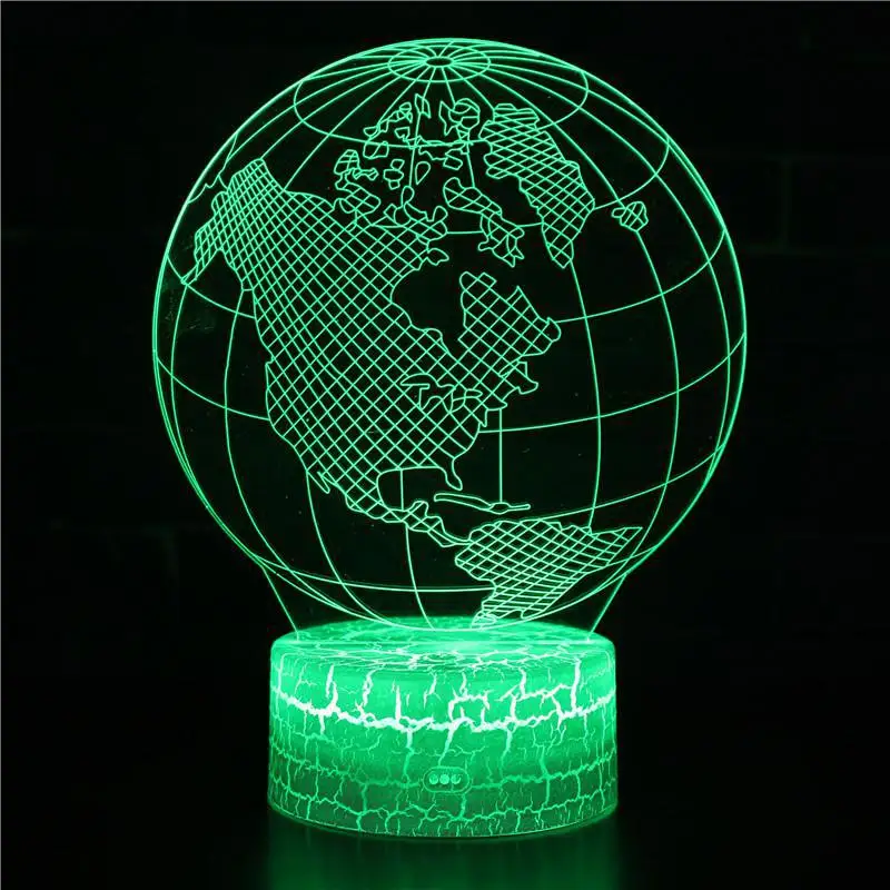 Luminaria Night Light Earth Gadgets Electronicos Led 3d Night Lamp 7 Color Change Usb Led 3d Light Fixtures