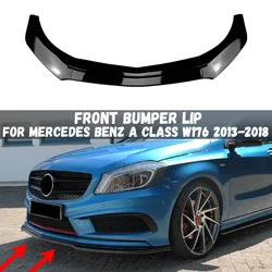 For Mercedes Benz A Class W176 A200 A260 A45 AMG 2013-2018 Car Front Bumper Splitter Lip Protector Spoiler Body Kit Tuning