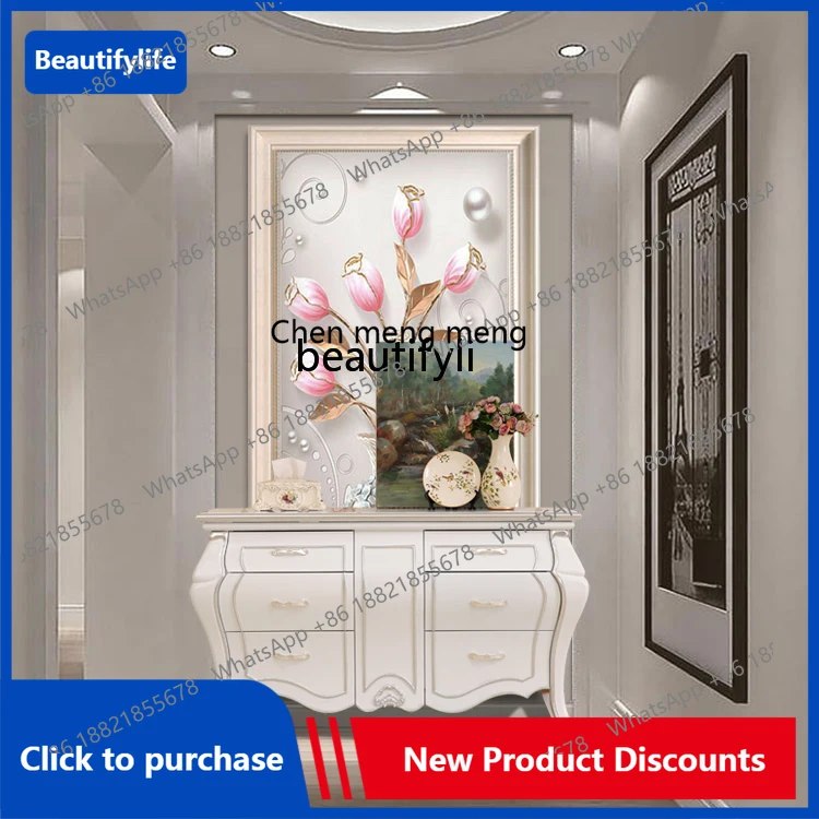 C85 European-Style Living Room Solid Wood Dining Side Locker Restaurant Wine Cabinet Paint Hallway Cupboard