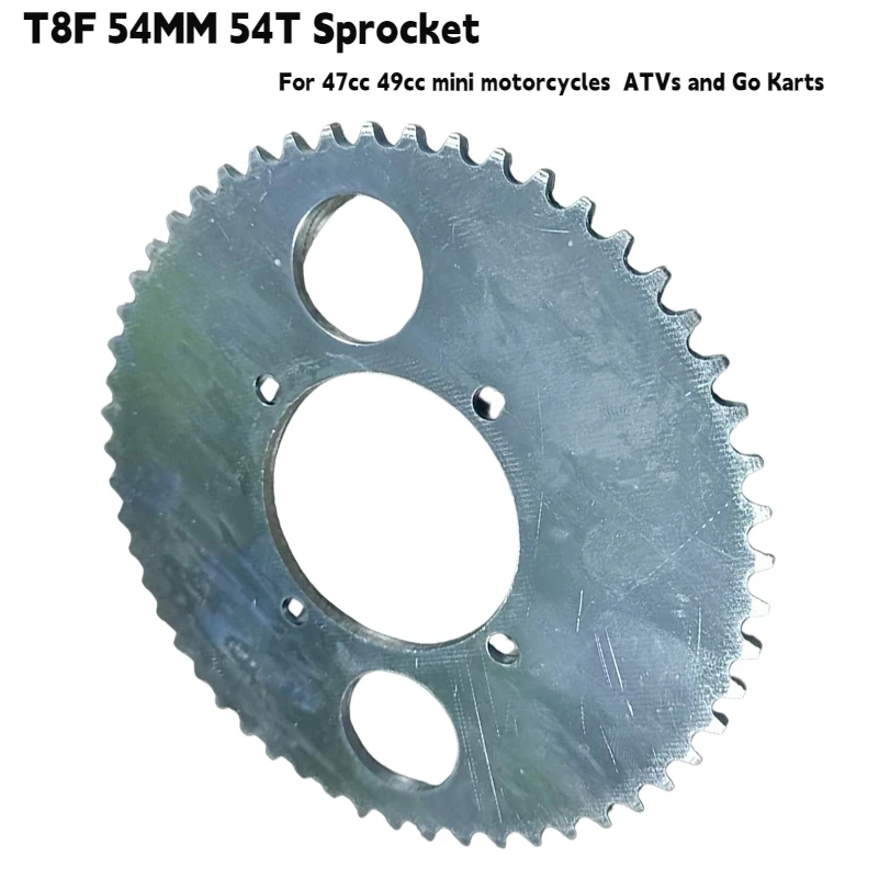 

T8F 8 мм 54T 4-луночная звездочка, цепная приводная шестерня, заднее колесо, картинг, квадроцикл, eBike, грязь