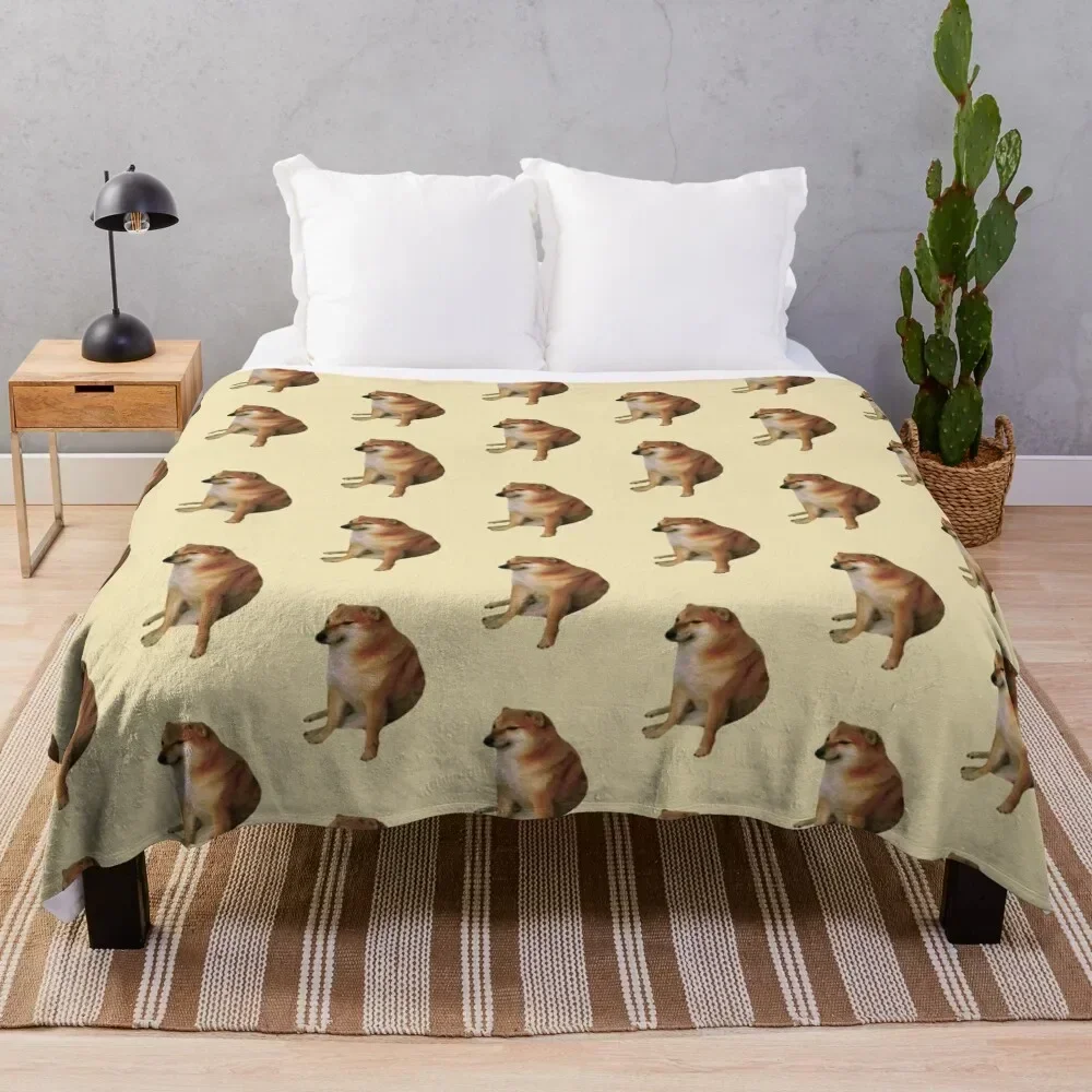 

Cheems Doge Throw Blanket