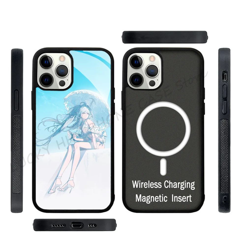 

Cute H-Hatsune Ponytail M-Miku Phone Case Strong Magnetic For IPhone 15 14 13 Pro Max 11 12 Mini For Magsafe