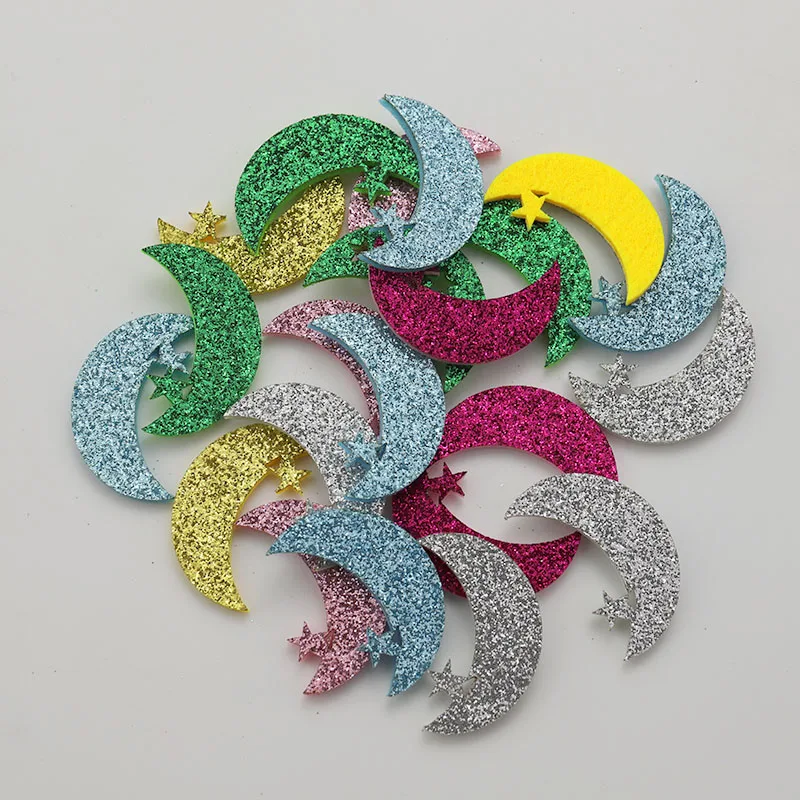 20 gold powder 3CM moon star flower shaped children's headwear materials handmade DIY accessories