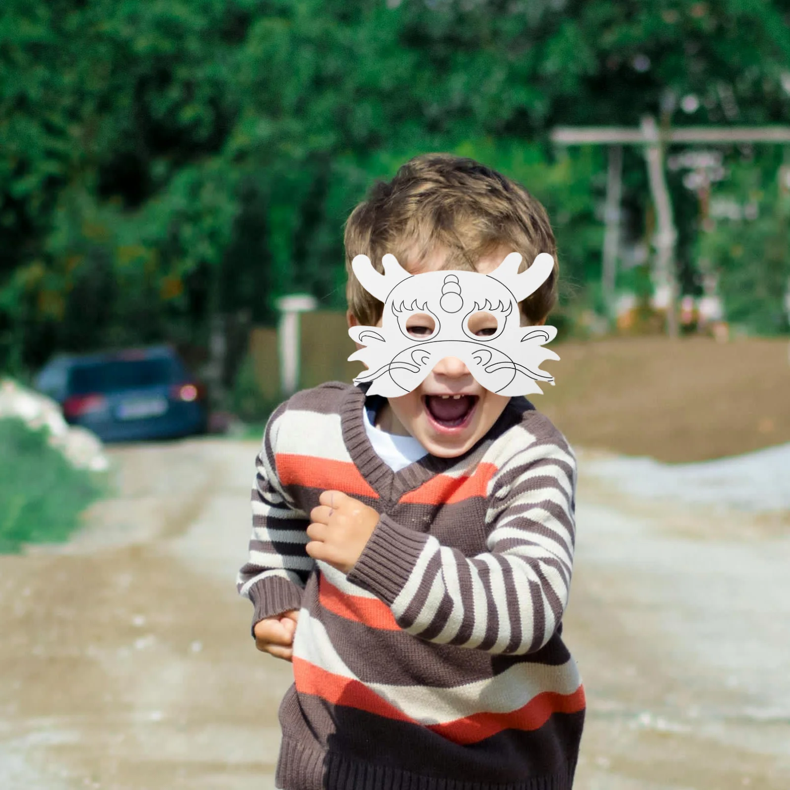 หน้ากากแฟนซีสำหรับงานปาร์ตี้ 10 ชิ้น ทำจากกระดาษ ตัดแบบไดคัท สำหรับเด็ก แต่งคอสเพลย์ ระบายสีได้ รูปสัตว์